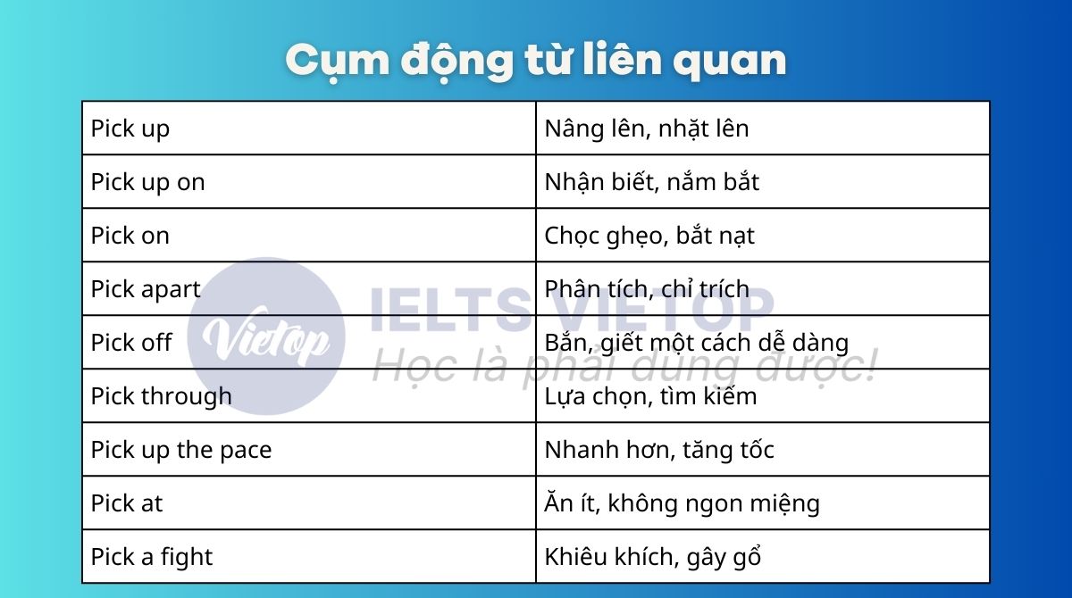 Cụm động từ liên quan pick out