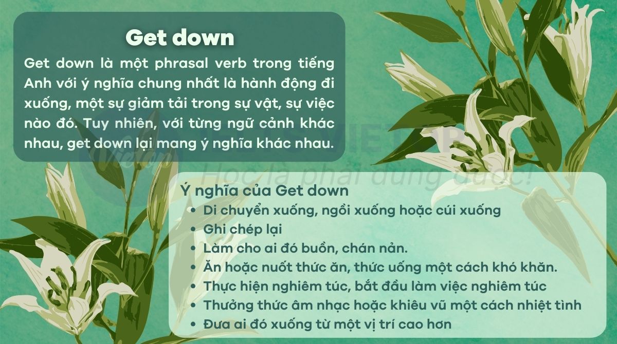 Tổng hợp kiến thức về get down trong tiếng Anh