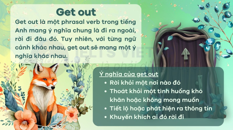 Tổng hợp kiến thức về get out trong tiếng Anh