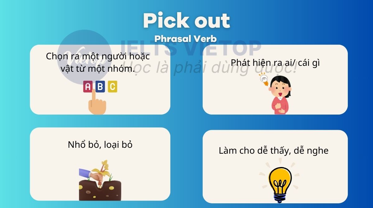 Pick out trong tiếng Anh là gì?