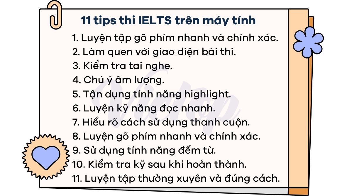 Tổng hợp 11 tips thi IELTS trên máy tính