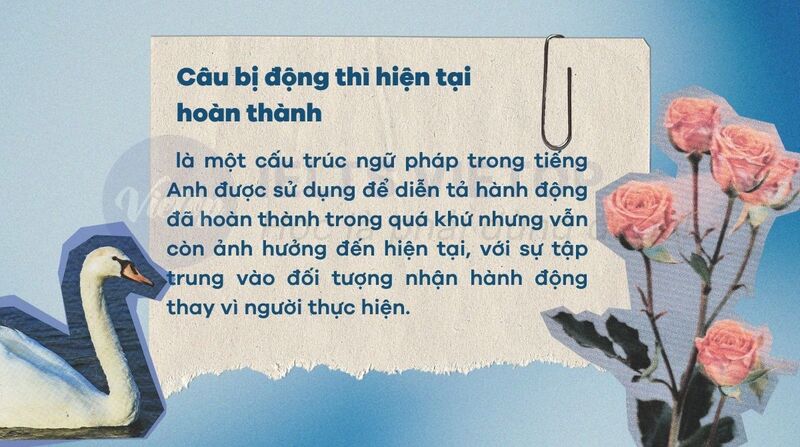 Định nghĩa câu bị động thì hiện tại hoàn thành