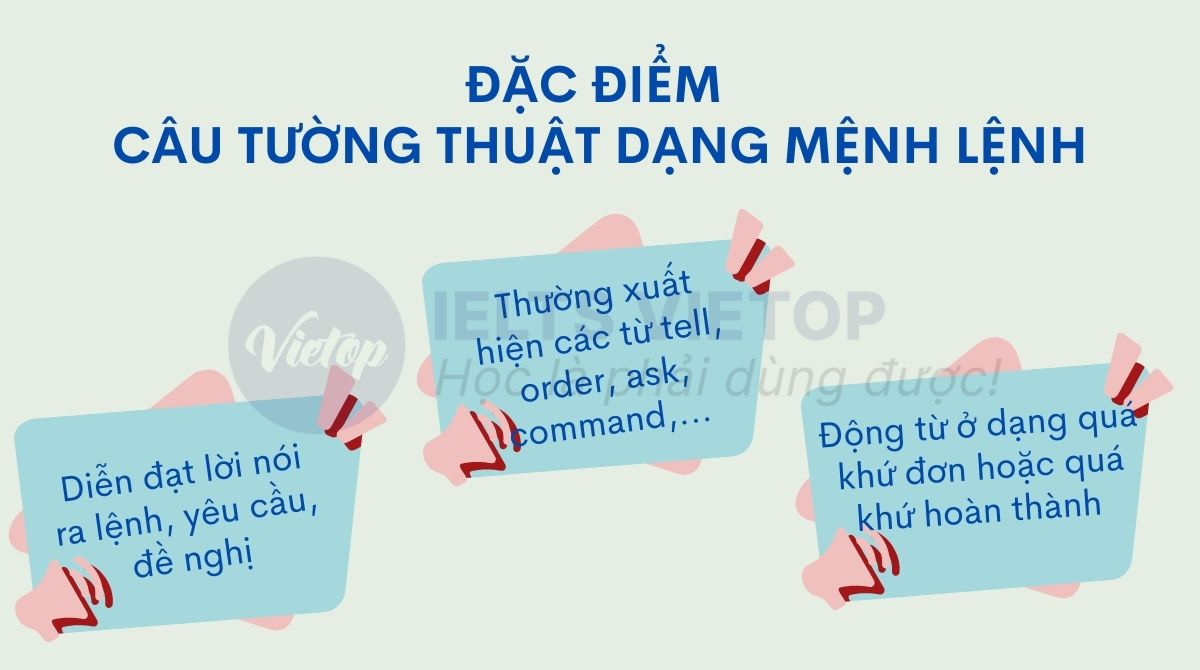 Đặc điểm câu tường thuật dạng mệnh lệnh