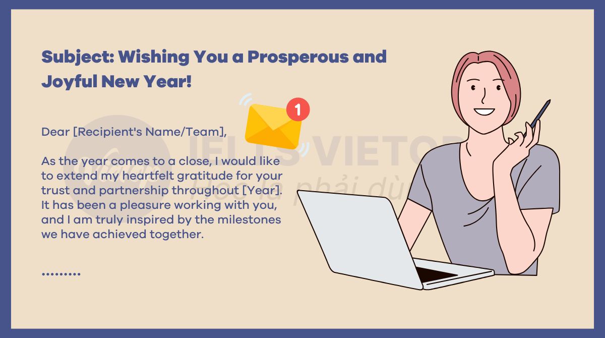 Mẫu viết email chúc mừng năm mới bằng tiếng Anh