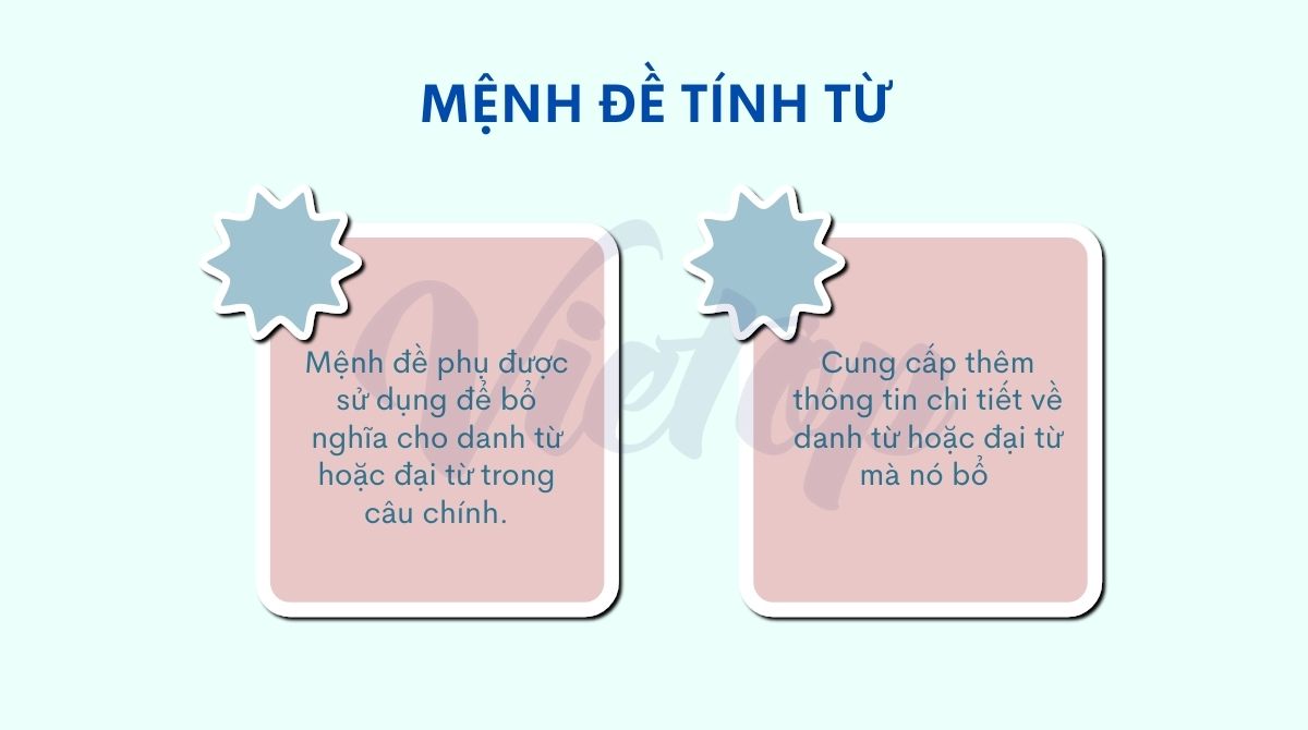 Mệnh đề tính từ là gì?