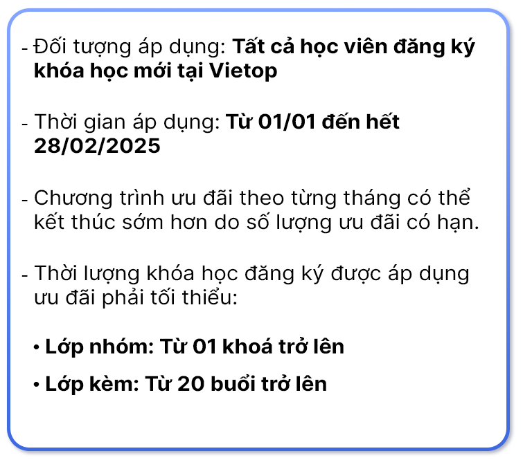 Điều kiện áp dụng tháng 1-2