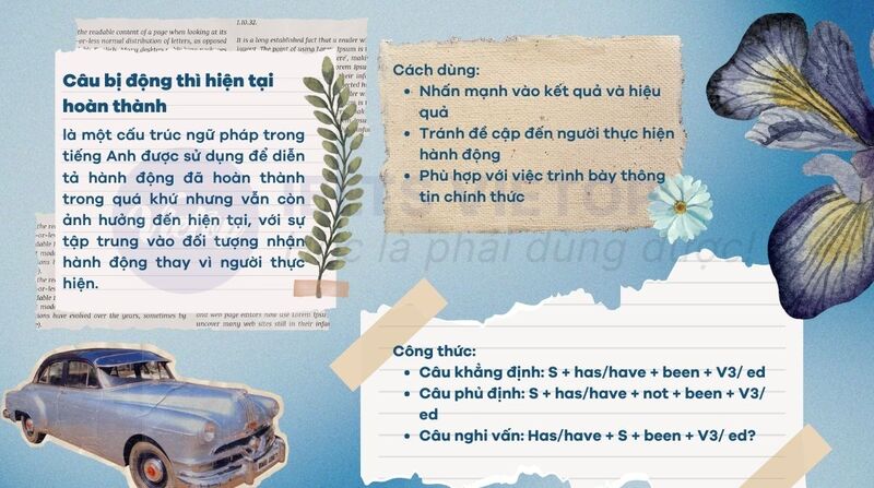 Tổng hợp lý thuyết câu bị động thì hiện tại hoàn thành