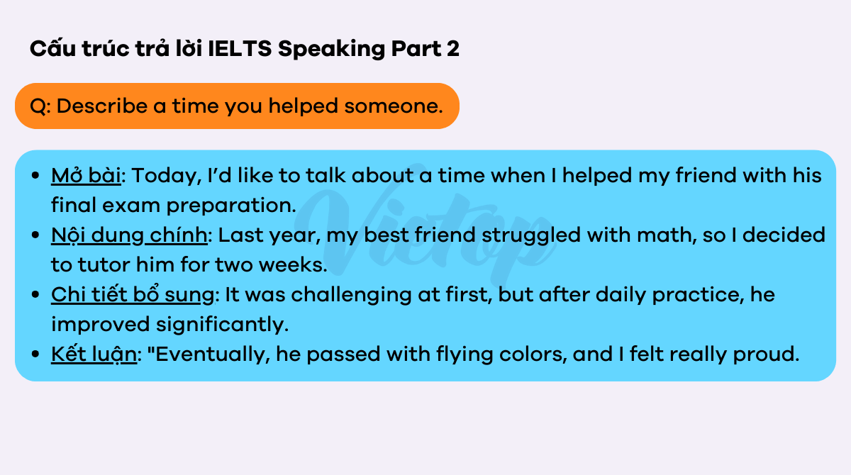 Cấu trúc trả lời IELTS Speaking Part 2