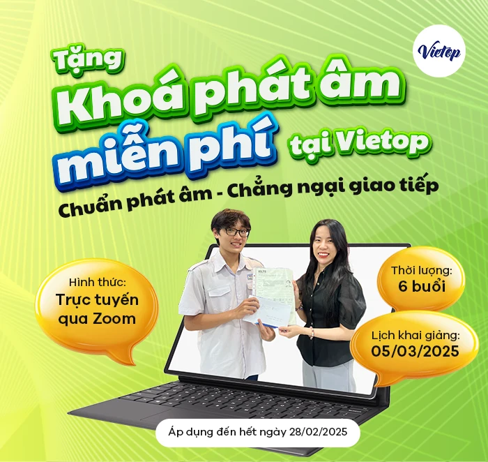 Tặng khoá phát âm miễn phí tại Vietop