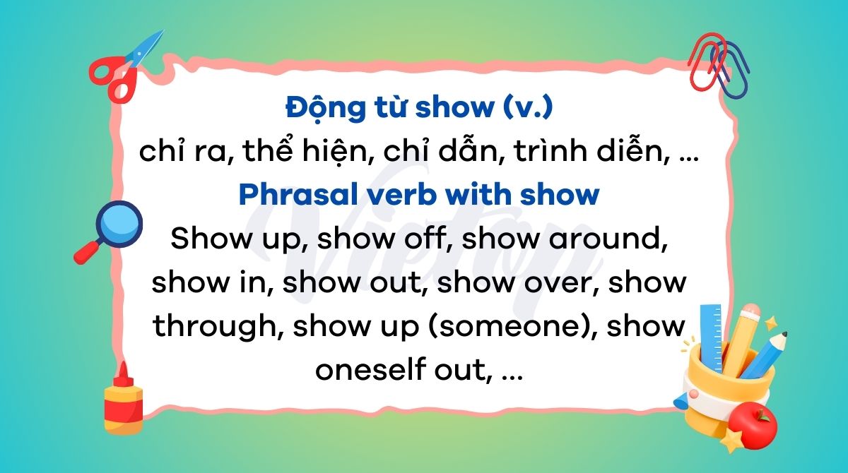 Lý thuyết phrasal verb with show