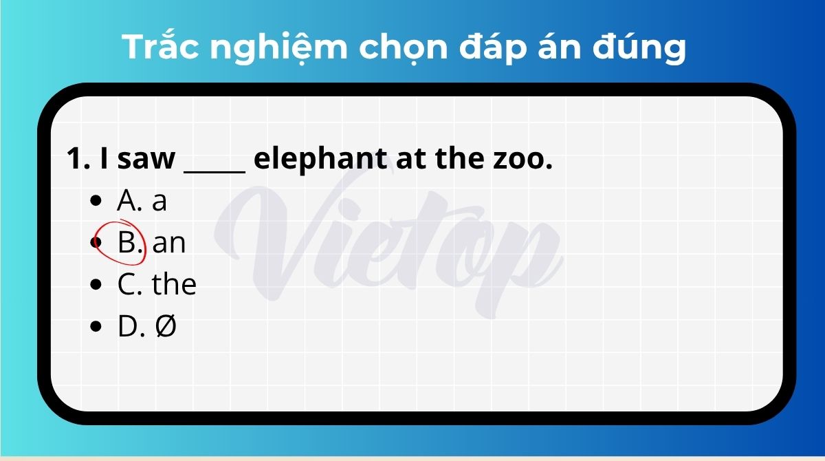 Bài tập trắc nghiệm chọn đáp án đúng