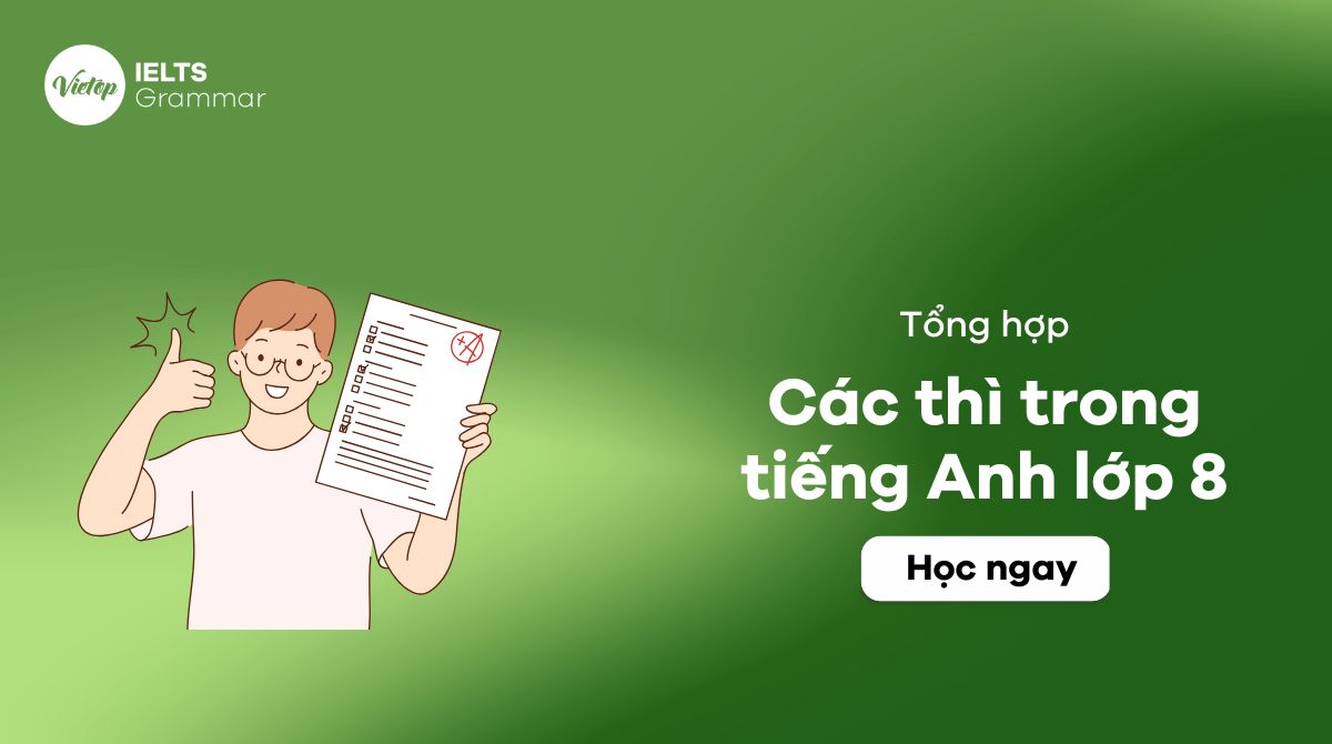 10 phút học nhanh các thì trong tiếng Anh lớp 8 kèm bài tập vận dụng