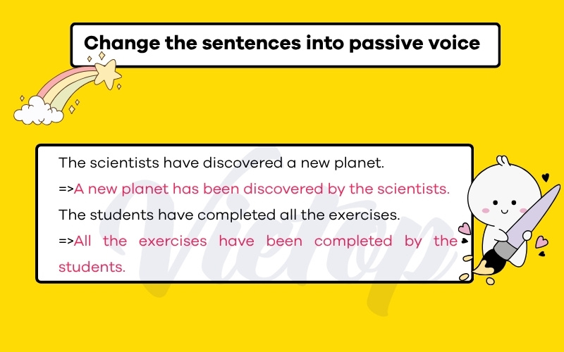 Change the sentences into passive voice