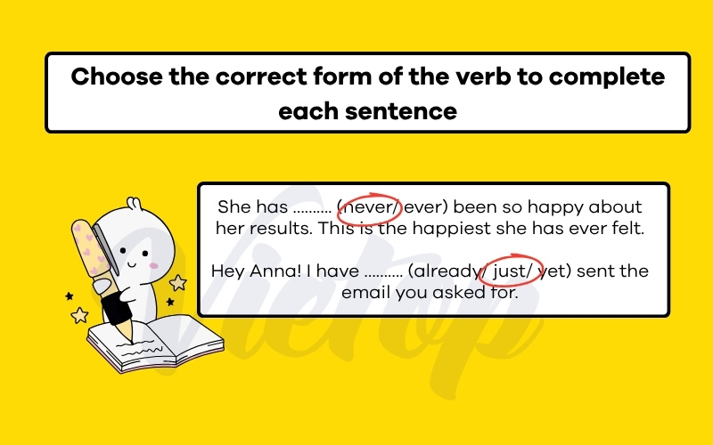 Choose the correct form of the verb to complete each sentence
