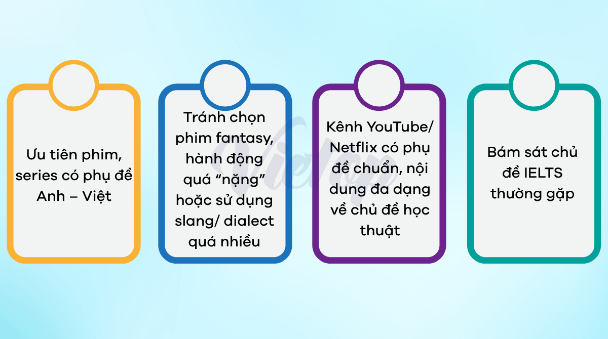 Cách chọn phim, series, hoặc kênh YouTube phù hợp để bắt đầu lộ trình luyện IELTS