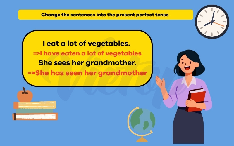 Change the sentences into the present perfect tense