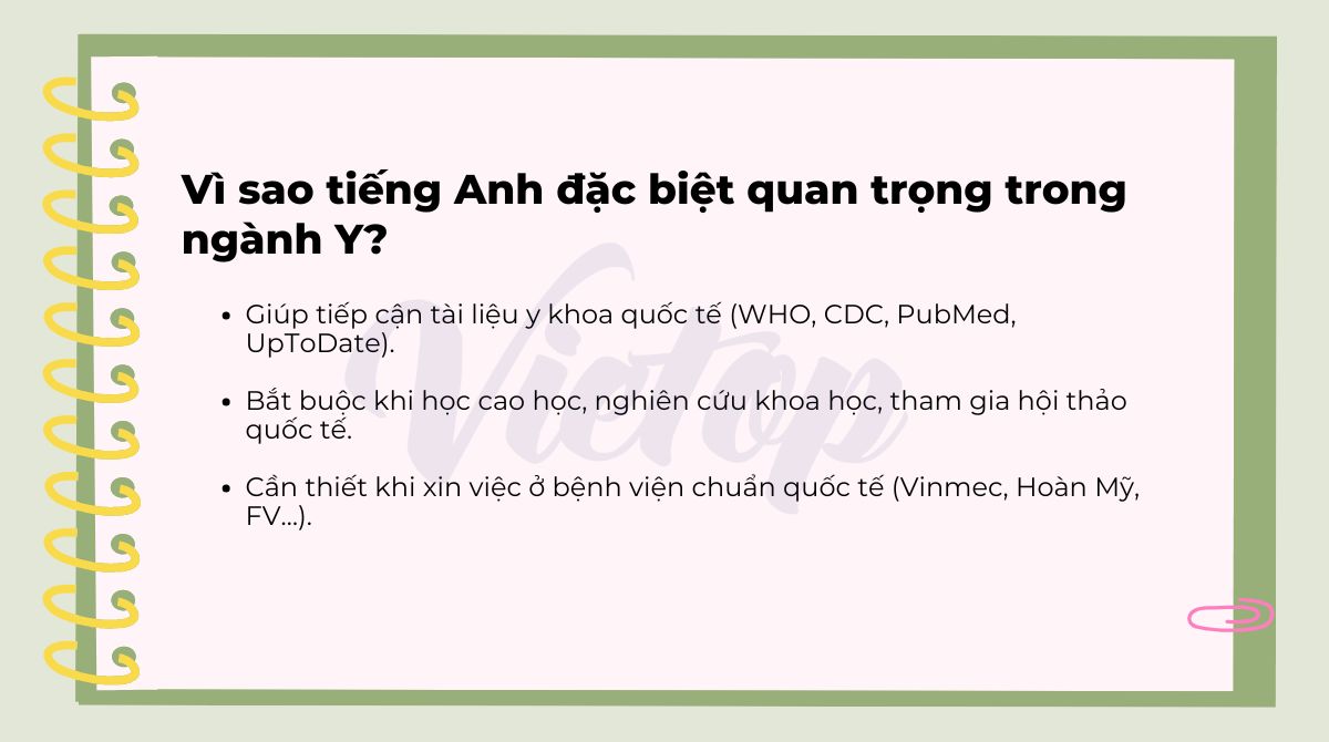 Vì sao tiếng Anh đặc biệt quan trọng trong ngành Y?