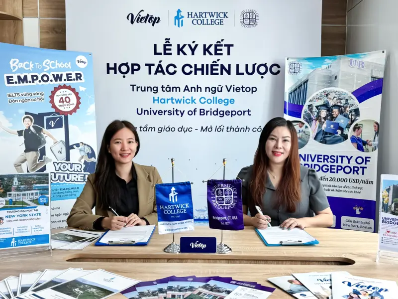 Vietop ký kết hợp tác chiến lược cùng Hartwick College và University of Bridgeport