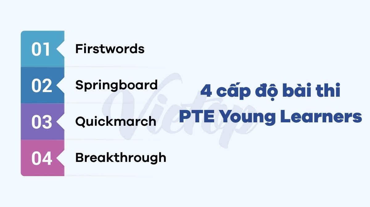 4 cấp độ bài thi PTE Young Learners