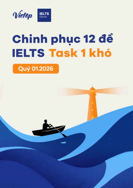 Cover Ebook Chinh phục 12 đề IELTS Writing Task 1 khó quý 1.2026