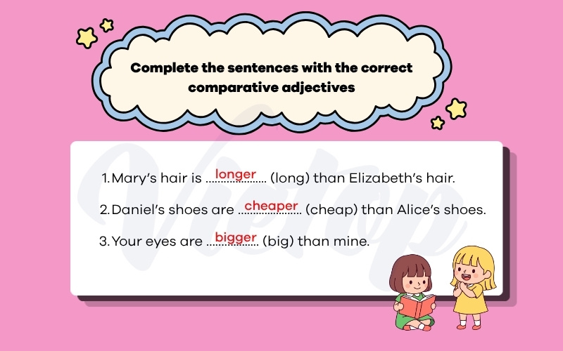 Complete the sentences with the correct comparative adjectives