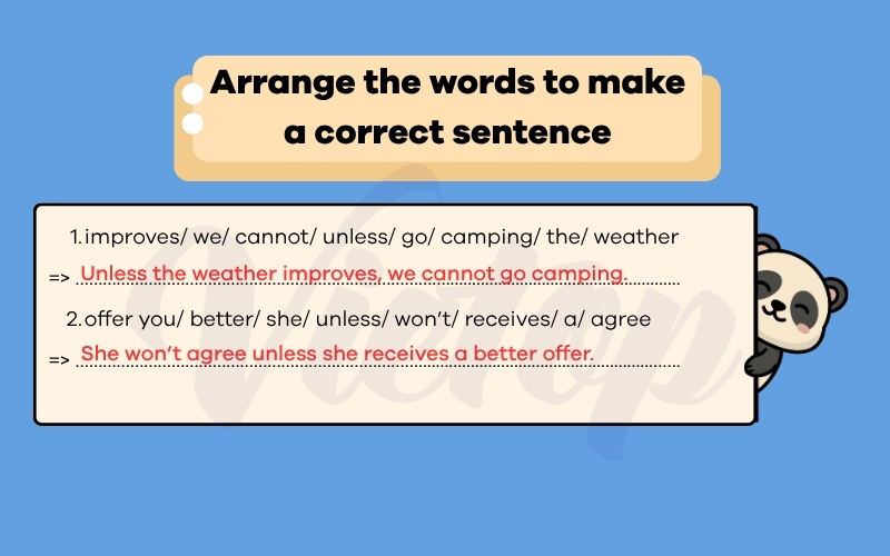 Arrange the words to make a correct sentence