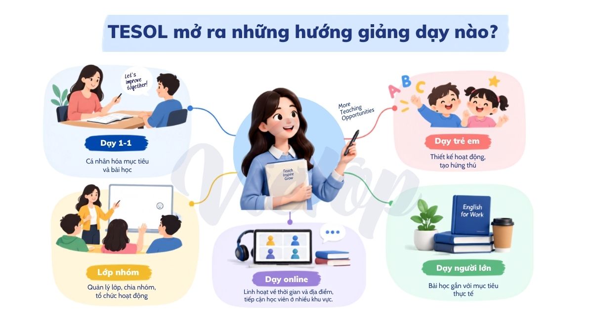 Học TESOL có thể ứng dụng trong những môi trường nào?