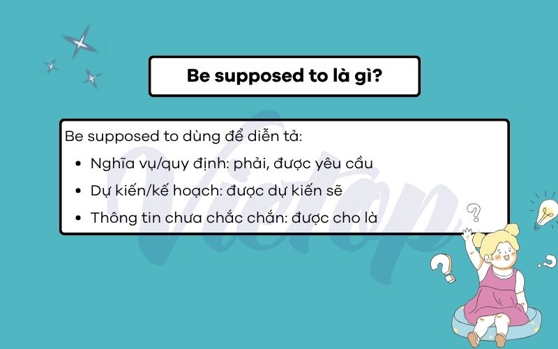 Be supposed to là gì?