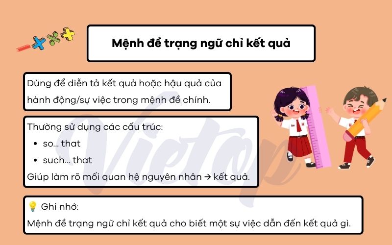 Mệnh đề trạng ngữ chỉ kết quả